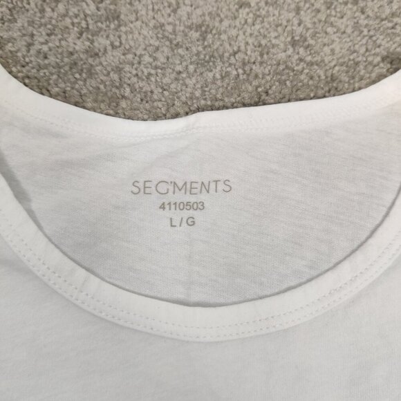 Segments White T-shirt Women's Size Large 100% Cotton Tiger Embroidery - Picture 3 of 8